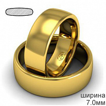 Широкое обручальное кольцо из желтого золота
