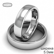 Обручальное кольцо из белого золота комфорт для нее