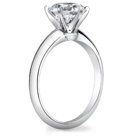 Строгое помолвочное кольцо с бриллиантом 1 карат