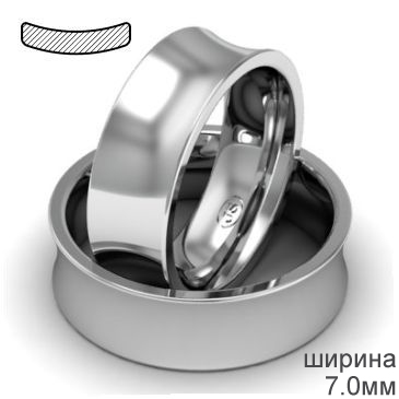 Широкое обручальное кольцо из белого золота
