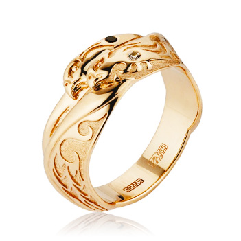 Обручальное кольцо с бриллиантами Орел и орлица