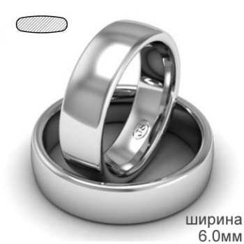 Палладиевое мужское обручальное кольцо широкое