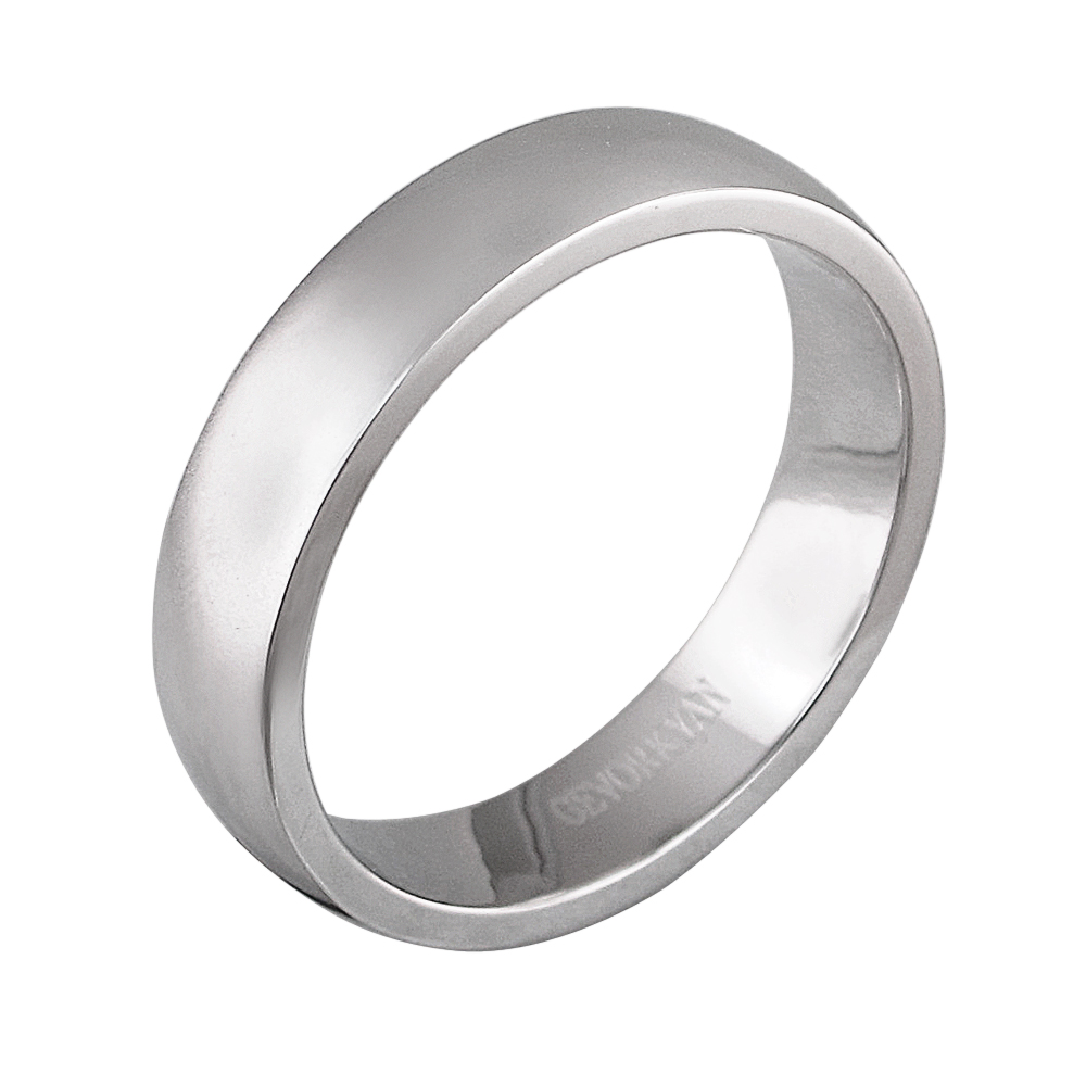 Плоское обручальное кольцо из белого золота Gevorkyan