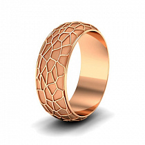Обручальное кольцо для женщины паутинка из красного золота