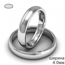 Обручальное кольцо мужское суперкомфорт из белого золота 