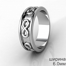 Платиновое женское обручальное кольцо 950 пробы бесконечность