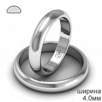 Обручальное палладиевое мужское кольцо классика